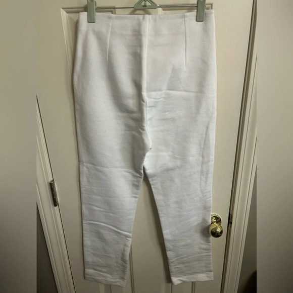 A_Plan_Application White Terry Cloth Cotton Side Zip Ankle Pants Size Medium - Picture 5 of 5